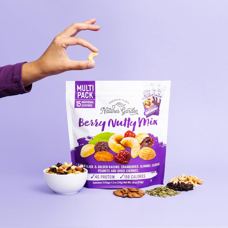 Natures Garden Berry Nutty Mix, Single Serve Bags - 18 Ounce (1.2 Ounce X 15 Cou gallery