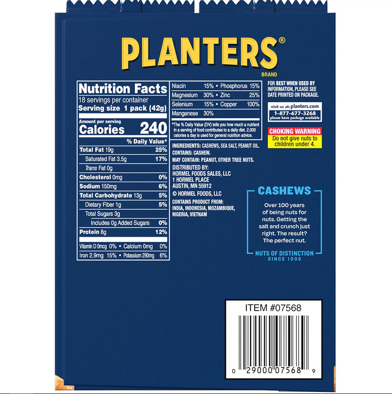 Planters Salted Cashews, 1.5 oz., 18 pk. gallery
