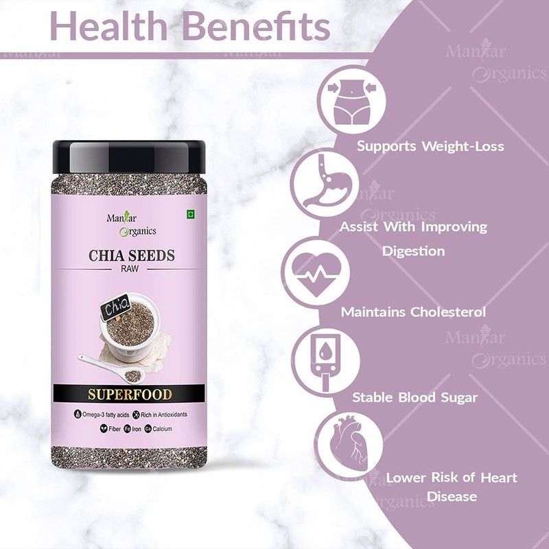 ManHar Organics Chia Seeds 175gm gallery