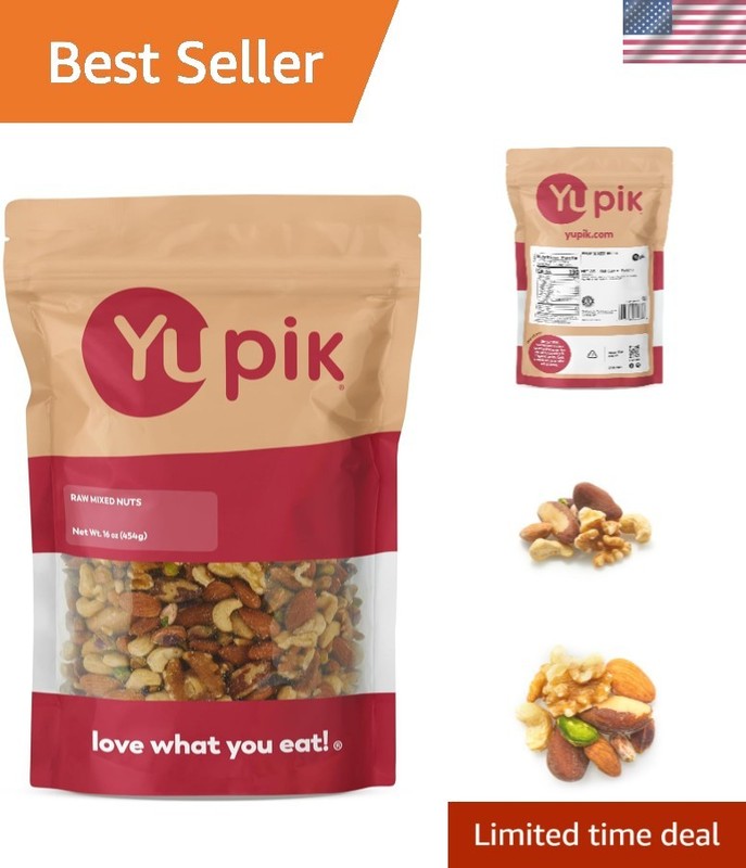 Healthy 1 lb Raw Mixed Nuts – Almonds, Walnuts, Cashews & Pistachios – Oil-Free
