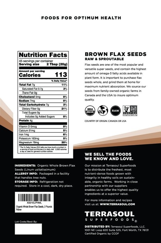 USDA Organic Brown Flax Seeds 4 Lbs 2 Pack Raw Gluten-Free gallery