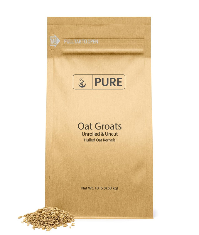 Oat Groats (10 Pound), Whole, Uncut & Hulless, High in Protein, Oat Kernels