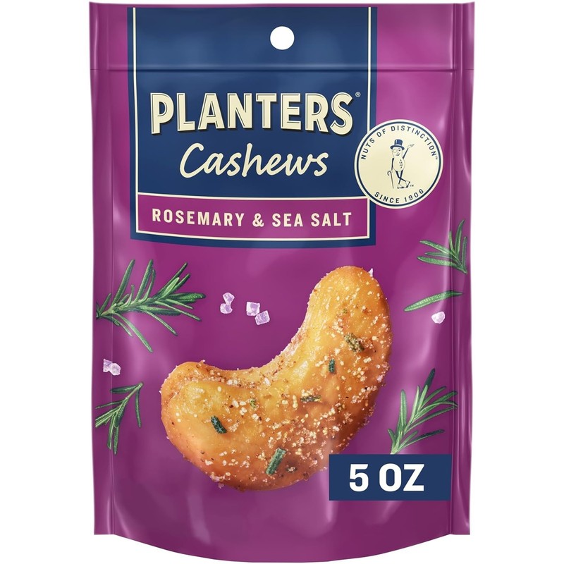 PLANTERS Cashews Rosemary & Sea Salt – Trail Mix Snack Packs – Snack with Rosem