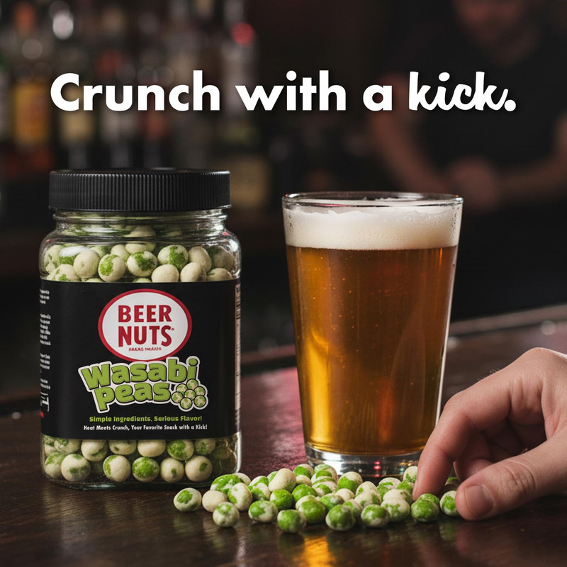 Beer Nuts Wasabi Peas, Heat Meets Crunch, Your Favorite Snack with a Kick, Ameri gallery
