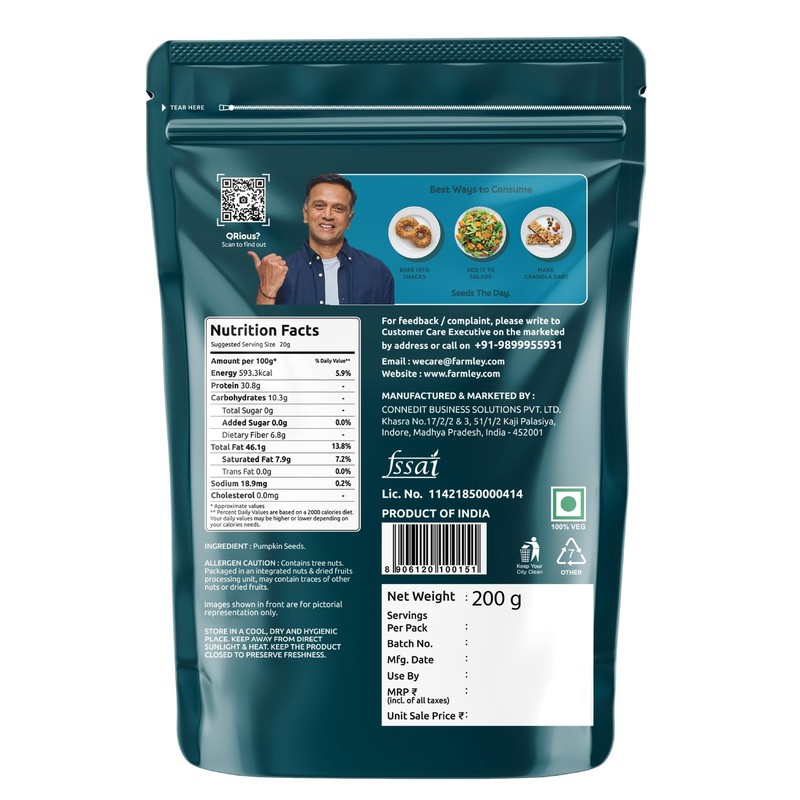 Farmley Edible Seeds Combo 400g | Sunflower & Pumpkin Seeds | Protein-Rich gallery