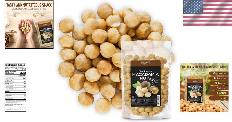 Luxury Dry Roasted Macadamia Nuts with Sea Salt - 24 Ounces of Pure Indulgence gallery