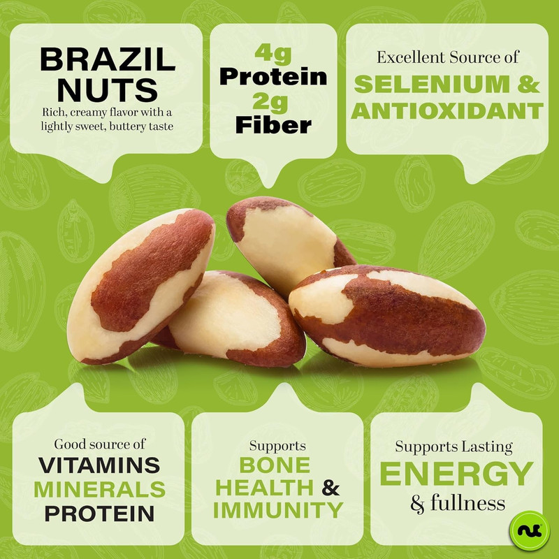 NUT CRAVINGS - Raw Brazil Nuts, Unsalted, No Shell, Whole, (16Oz - 1 LB) Packed gallery