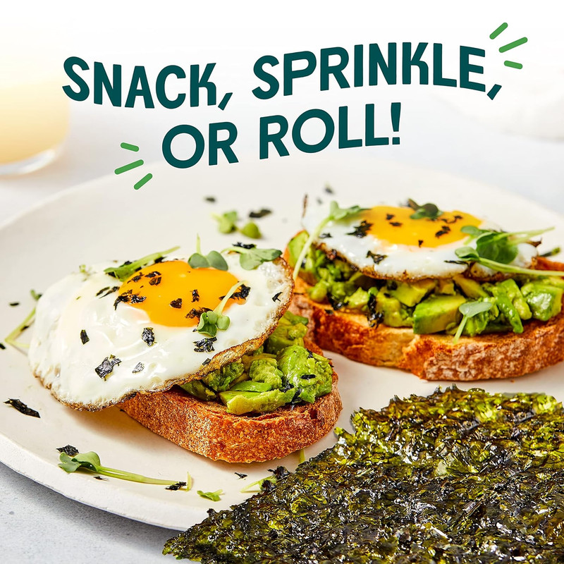 Gimme Seaweed Roasted Seaweed Big Sheets, Sea Salt Avocado Oil, 0.92oz, 10 Pack gallery