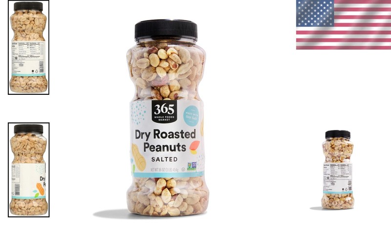 16 Oz Dry Roasted & Salted Peanuts - Ideal for Snacking and Recipes gallery