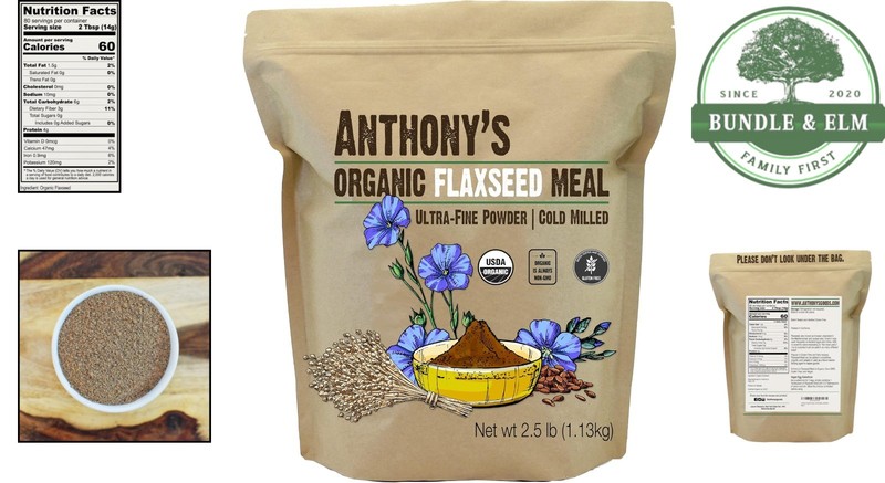 Gluten Free Organic Flaxseed Meal 2.5 lb Ultra Fine Powder for Smoothies gallery