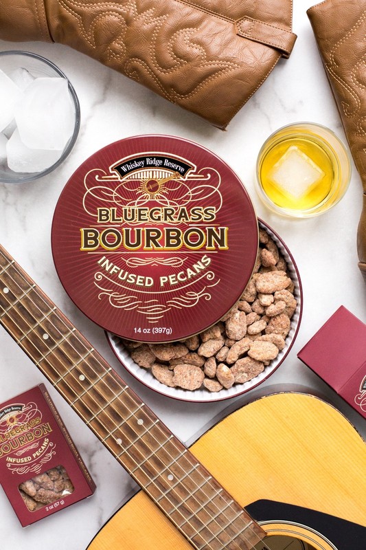 DM Snacks Bluegrass Bourbon Pecans Gift Tin 14 Oz. - Whiskey Nuts gallery
