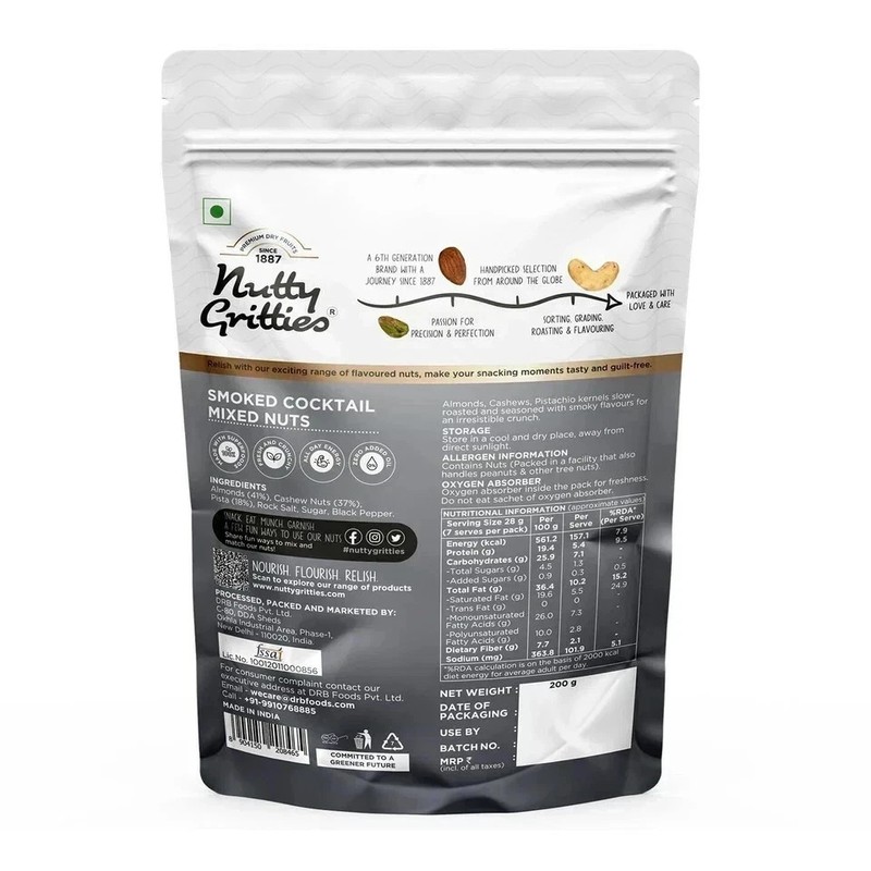 Nutty Gritties Premium Smoked Cocktail Mixed Nuts 200g, Free Shipping World Wide gallery