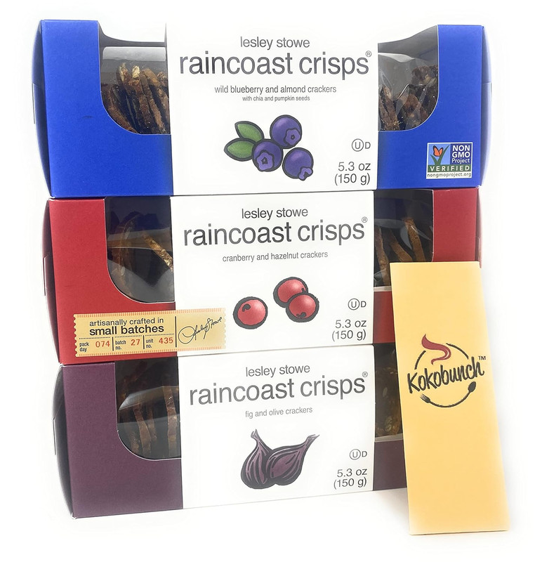 Gourmet Food Crisps Cracker Blueberry & Almond Crackers | Cranberry Crisps & Haz