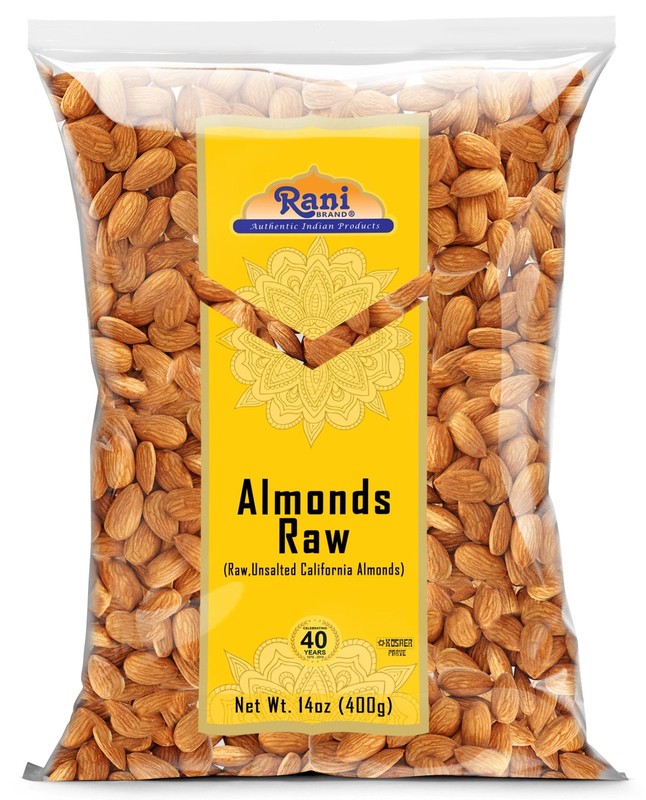 Raw Almonds Whole With Skin 14oz 400g Natural Kosher Vegan California Snack