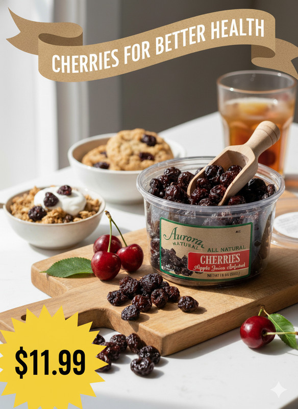 🍒Aurora Natural, Cherries, 10 oz rich in antioxidants and anti-inflammatory🍒