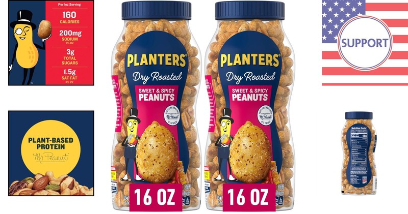 Irresistibly Crunchy Sweet and Spicy Peanuts - Plant-Based Protein Pack of 2 gallery