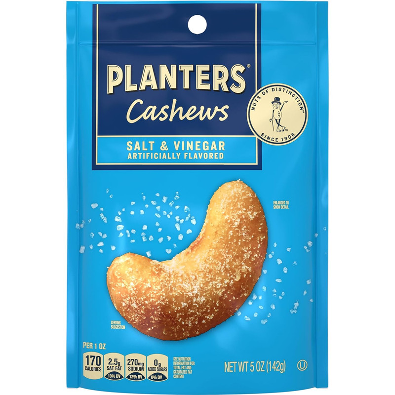 PLANTERS Cashews Salt & Vinegar Trail Mix Snack Pack Party Mix 5 oz Bag 1 Pack