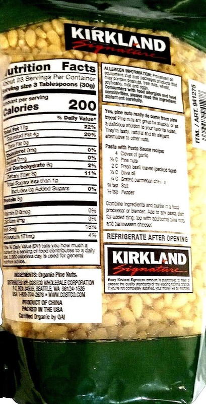 Kirkland Signature Organic Pine Nuts 1.5 Lb (680 g) EXP 06/2026 gallery