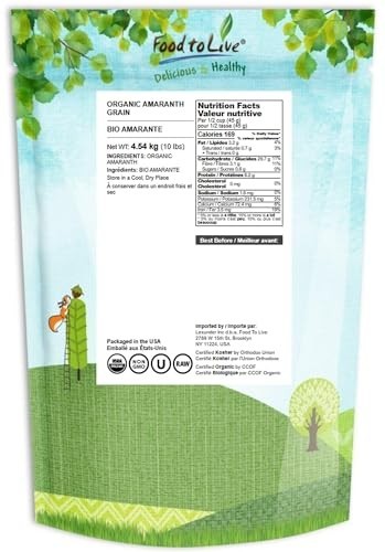 Organic Amaranth Grain 10 lbs - Non-GMO, Whole Grain, Vegan, Kosher, Bulk Seeds gallery