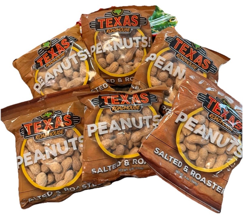 TEXAS ROADHOUSE Salted & Roasted Peanuts Lot Of 6 FREE SHIPPING!