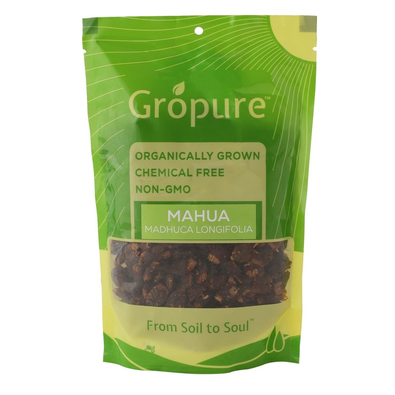 GroPure Organic Mahua Flowers 100g | Dried Superfood Herbal | Chemical-Free