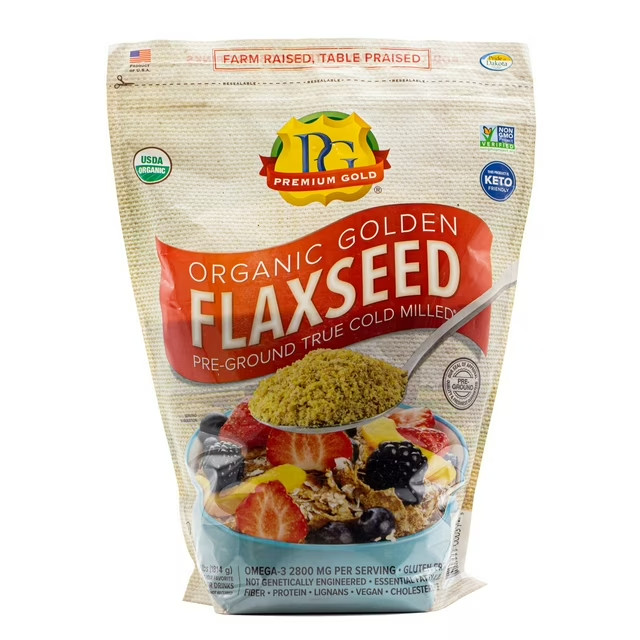 Organic Ground Flax Seed | High Fiber Food | Omega 3 | 4 pounds, Free Shipping