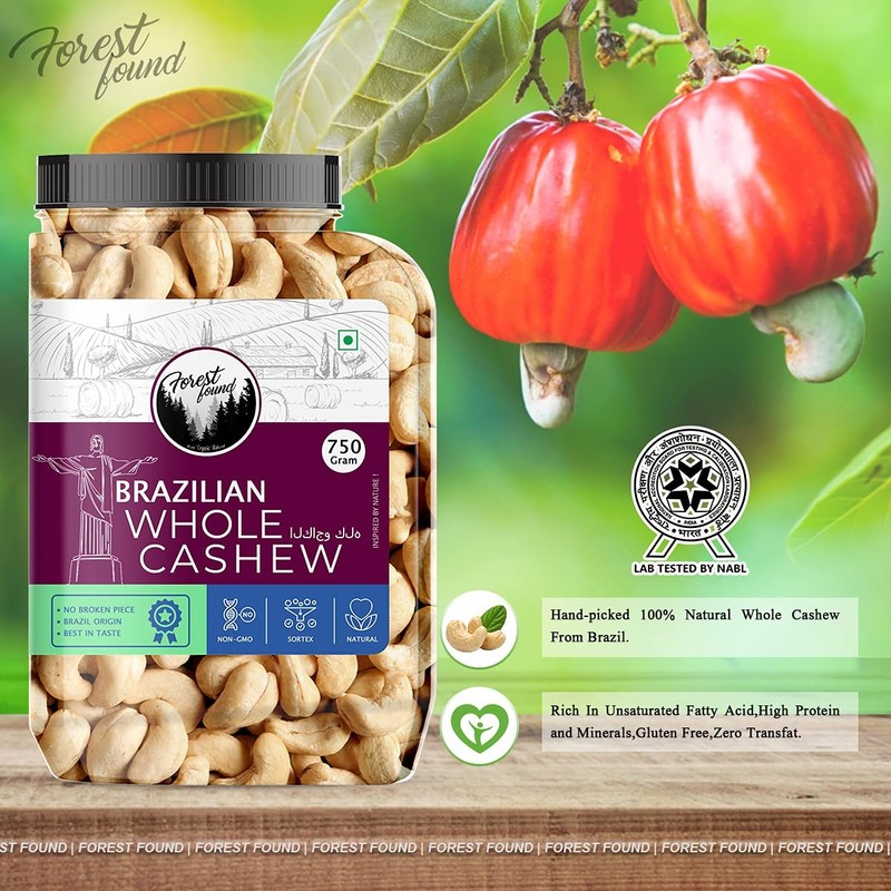 Forest Found Jumbo Cashew Nuts 900g | Premium Whole Kaju Authentic Dry Fruits gallery