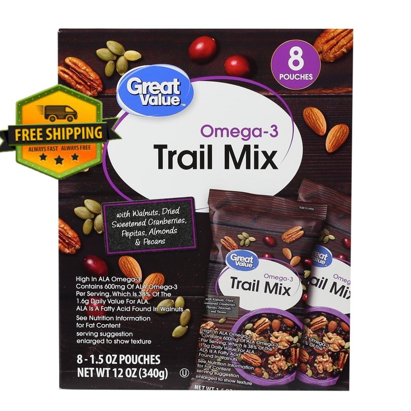 Great Value Omega-3 Trail Mix, 1.5 oz, 8-count pack