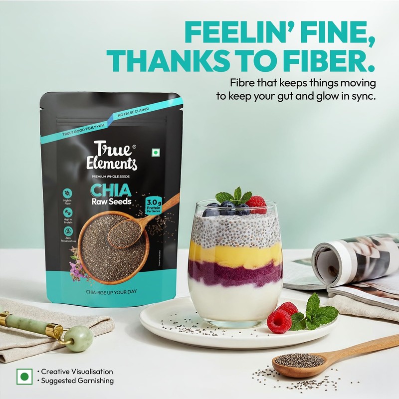 True Elements Chia Seeds 150g | Non-GMO Omega-3 Seeds | Healthy Snacks & Diet gallery