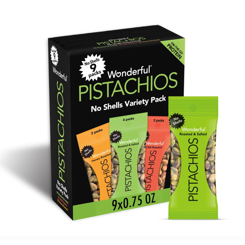 Wonderful Pistachios No Shells, Sea Salt & Pepper Flavored Nuts, 0.75 Ounce Bag gallery