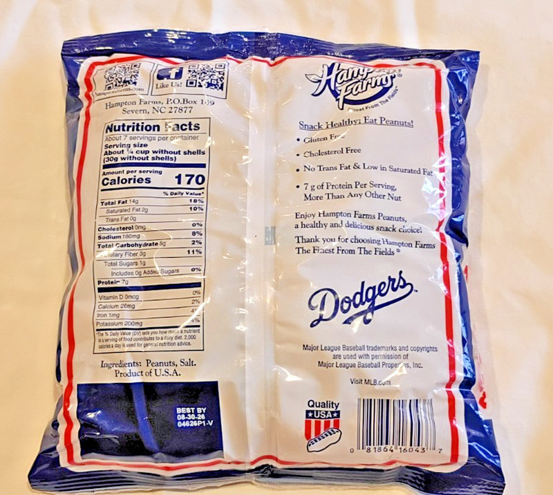 Hampton Farms Team Logo MLB salted roasted peanuts Los Angles Dodgers gallery