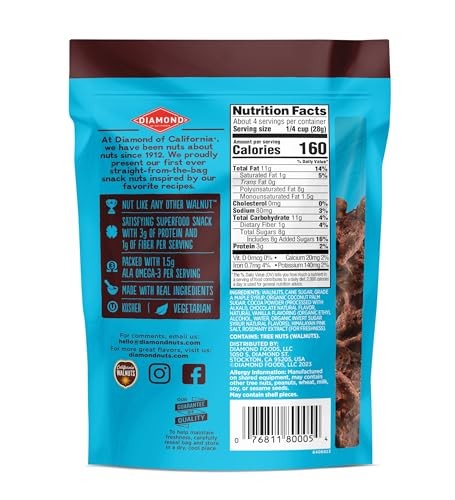 Diamond Of California Salted Dark Chocolate Walnut Snack Nuts 4 oz 4 Pack gallery