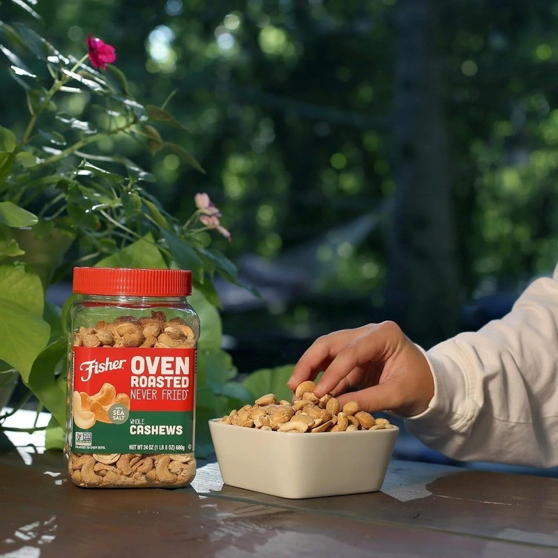 Oven Roasted Whole Cashews No Salt Non GMO 24 oz Resealable Bag gallery