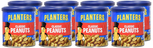Planters Peanuts, Classic Roasted & Salted, 6 Ounce Canister (Pack of 8) gallery