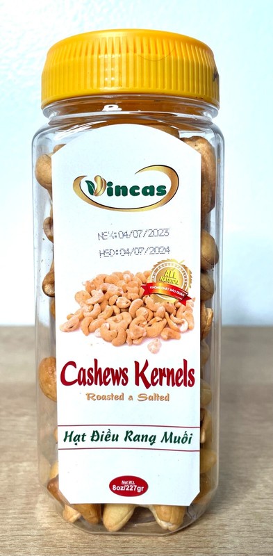 ALL NATURAL (SIZE A) ROASTED SALTED CASHEWS PREMIUM QUALITY BULK 8OZ/227GRAM 