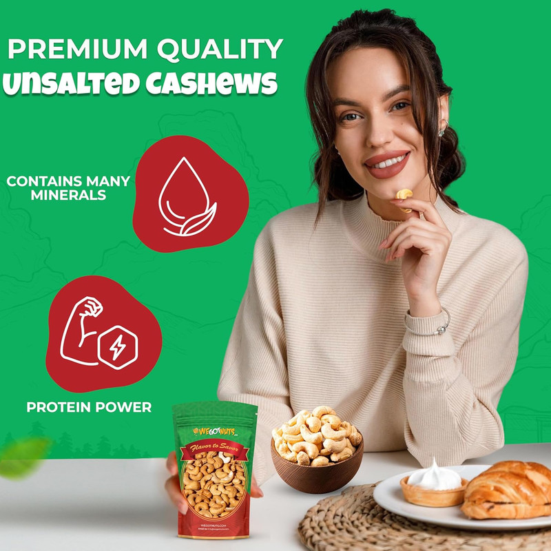 Dry Roasted Unsalted Cashews 4 Lbs – Premium Quality Kosher Dry Roasted Cashews gallery