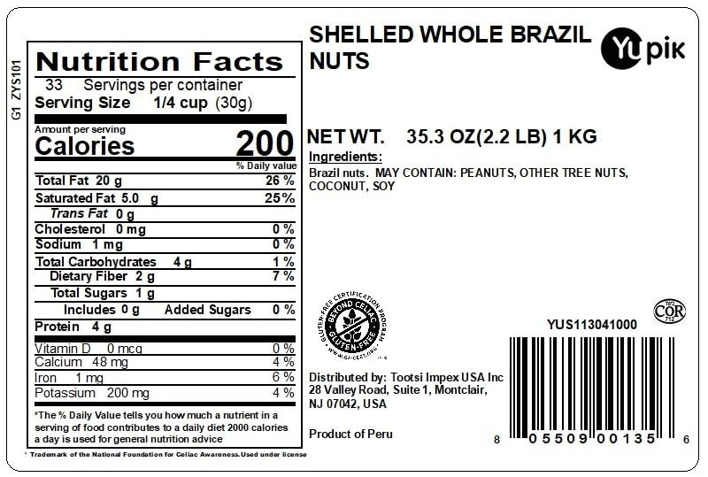 Raw Brazil Nuts, 2.2 lb (35.2 oz), Gluten-Free, Kosher, Shelled, Unsalted, Unroa gallery