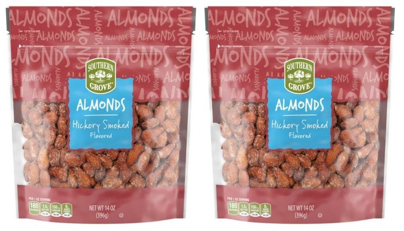 Southern Grove Hickory Smoked Whole Almonds, 14 oz (2 Bags)