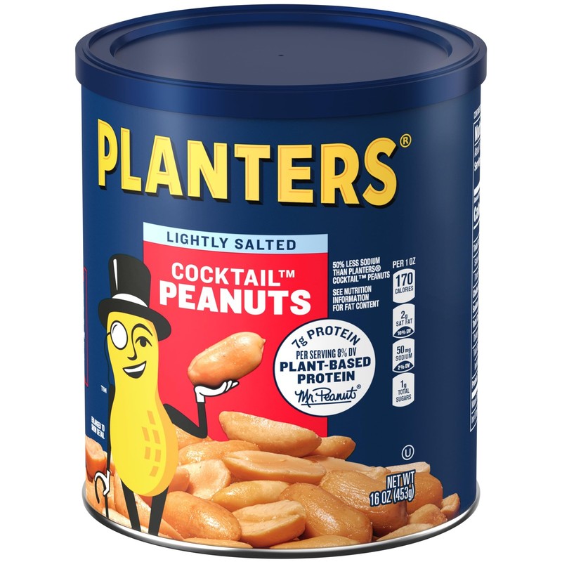 PLANTERS Dry Roasted Peanuts, Plant-Based Protein, 16 Ounce (Pack of 1) gallery