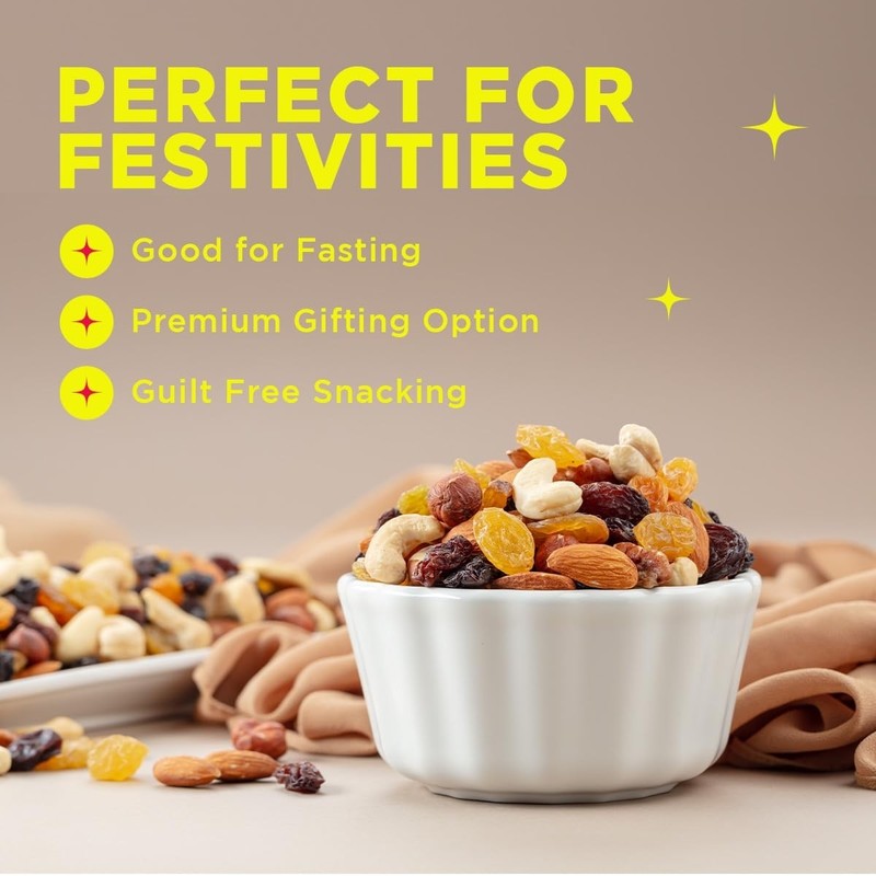 Yogabar Panchmeva Premium Nuts and Dry Fruits Mix- 850 gm-Jar gallery