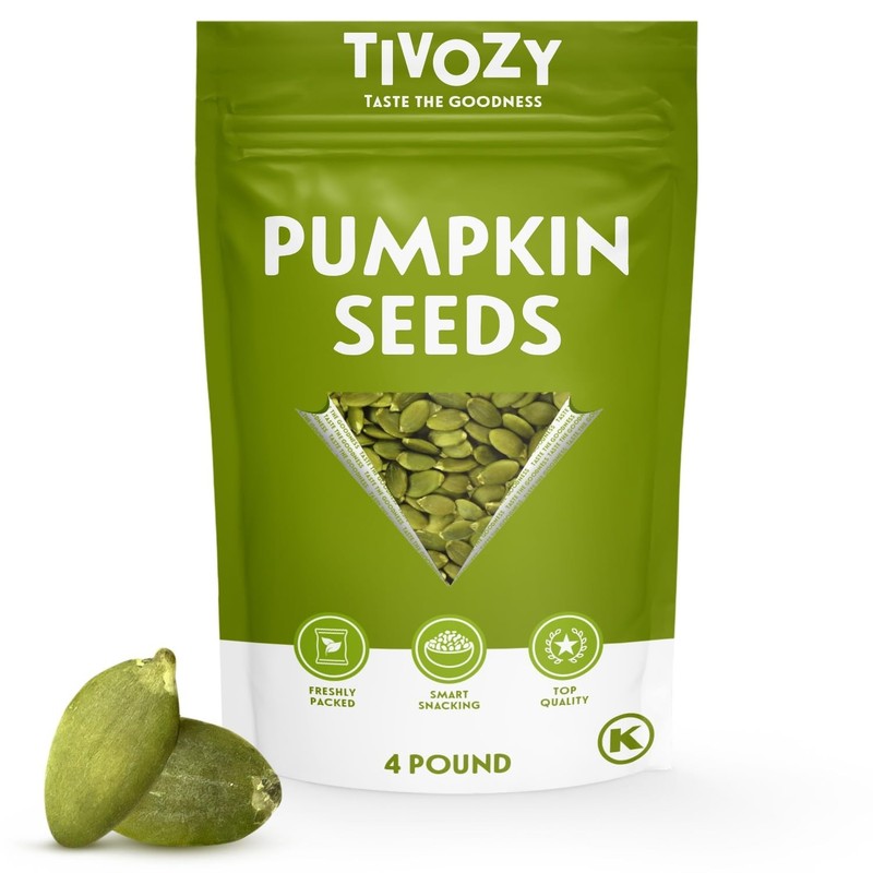 Raw Pumpkin Seeds to Eat- 4 Lbs Bulk Pack Unsalted Pumpkin Seeds Healthy Snack O
