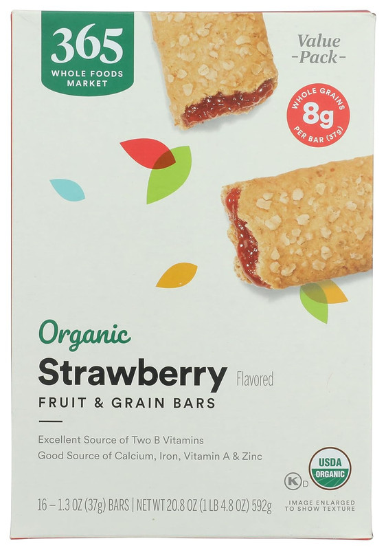365 by Whole Foods Market, Organic Strawberry Fruit and Grain Bars, 20.8 Ounce,