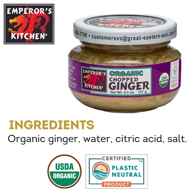 Organic Chopped Ginger 4.5 oz USDA Certified Easily Enhance Your Recipes gallery