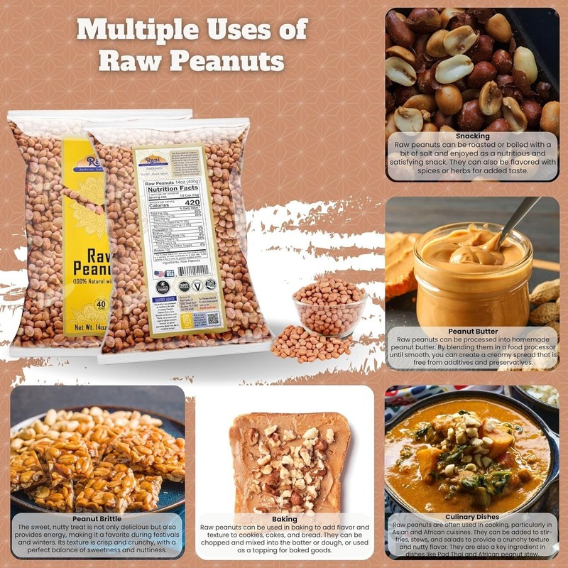 Rani All-Natural Raw Whole Skin Peanuts 14oz | , Kosher & Gluten Friendly gallery