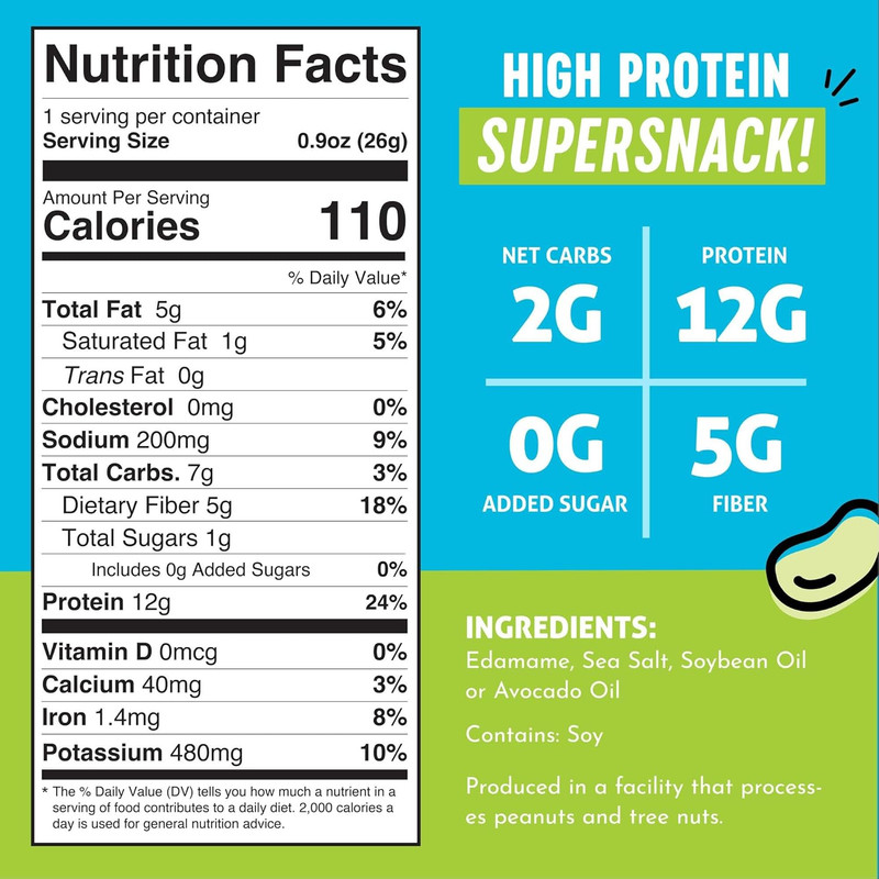 Crunchy Dry Roasted Edamame Snacks (Sea Salt), Healthy High Protein(11G) Keto , gallery