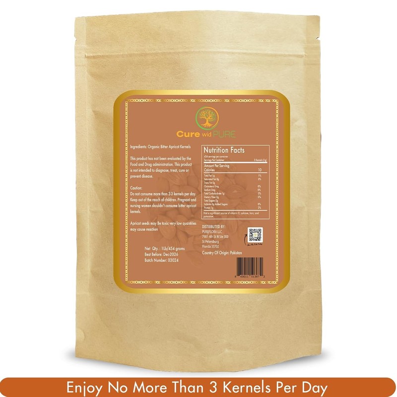 Certified Organic Apricot Seeds 1Lb -Freshly Packed,Gluten Free,Raw,Non-Gmo Orga gallery