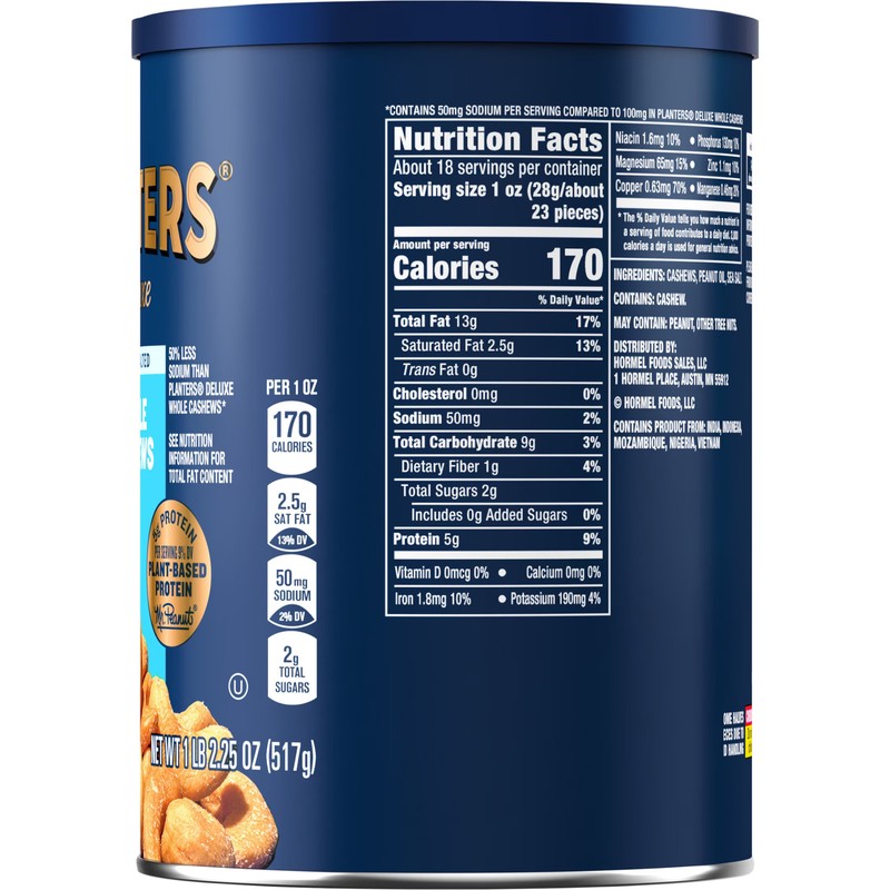 1825 oz Lightly Salted Whole Cashews Can gallery