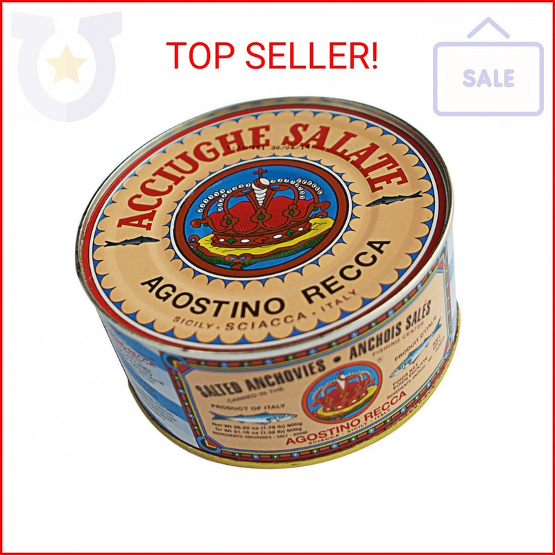 Agostino Recca Salted Whole Anchovies, 800g