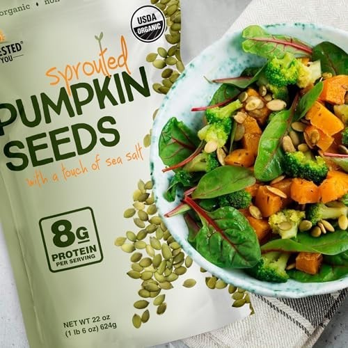 Sea Salted Sprouted Pumpkin Seeds 22oz - Non-GMO, Gluten-Free, Vegan, Organic, K gallery