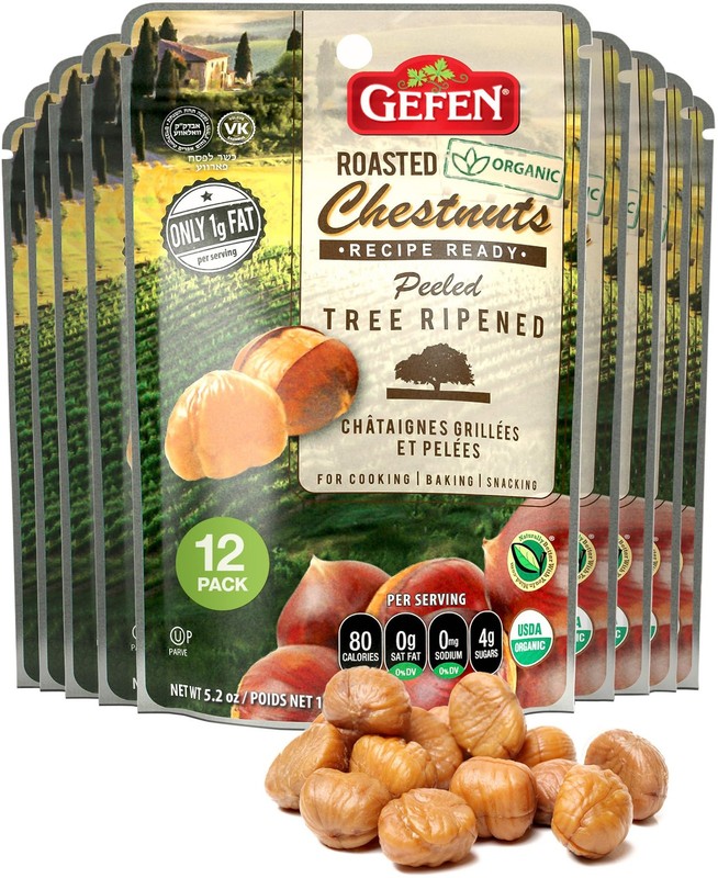 Gefen Organic Whole Peeled And Roasted Chestnuts, 5.2Oz (12 Pack) | Ch